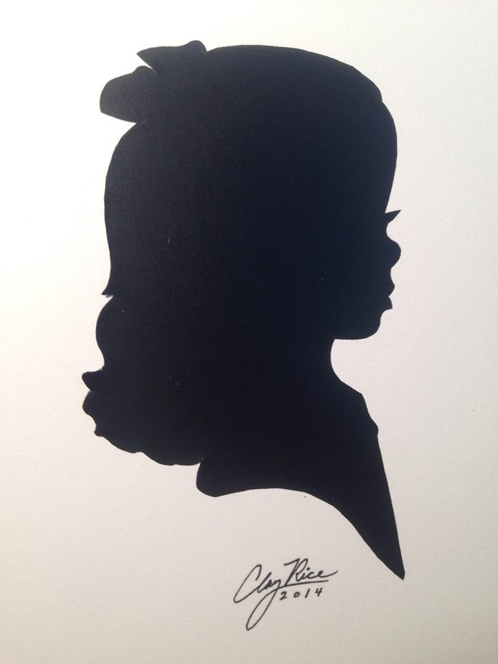 Schedule a Clay Rice silhouette of your child at GoodHearts, Oct 13